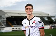 27 July 2022; Dundalk's new signing Alfie Lewis poses for a portrait after he was unveiled at Oriel Park in Dundalk, Louth.  Photo by David Fitzgerald/Sportsfile