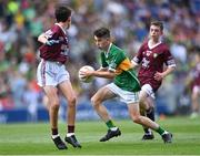 24 July 2022; Donnacha Malone, Scoil Mhuire, Glenties, Donegal, representing Kerry, during the INTO Cumann na mBunscol GAA Respect Exhibition Go Games at GAA All-Ireland Senior Football Championship Final match between Kerry and Galway at Croke Park in Dublin. Photo by Piaras Ó Mídheach/Sportsfile