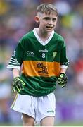 24 July 2022; Charlie Grant, Ballyholland PS, Newry, Down, representing Kerry, during the INTO Cumann na mBunscol GAA Respect Exhibition Go Games at GAA All-Ireland Senior Football Championship Final match between Kerry and Galway at Croke Park in Dublin. Photo by Piaras Ó Mídheach/Sportsfile