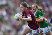 24 July 2022; Lauren de Burca, Scoil Bhride, Ranelagh, Dublin, representing Galway during the INTO Cumann na mBunscol GAA Respect Exhibition Go Games at GAA All-Ireland Senior Football Championship Final match between Kerry and Galway at Croke Park in Dublin. Photo by Brendan Moran/Sportsfile