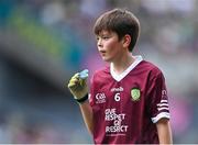 24 July 2022; Christian McGerr, Melview N.S., Melview, Longford, representing Galway, during the INTO Cumann na mBunscol GAA Respect Exhibition Go Games at GAA All-Ireland Senior Football Championship Final match between Kerry and Galway at Croke Park in Dublin. Photo by Piaras Ó Mídheach/Sportsfile
