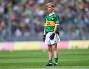 24 July 2022; Danann Glynn, Lisnagry N.S., Lisnagry, Limerick, representing Kerry, during the INTO Cumann na mBunscol GAA Respect Exhibition Go Games at GAA All-Ireland Senior Football Championship Final match between Kerry and Galway at Croke Park in Dublin. Photo by Piaras Ó Mídheach/Sportsfile