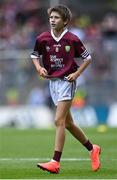 24 July 2022; Josh Furlong, Scoil Naomh Íosaf, Baltinglass, Wicklow, representing Galway, during the INTO Cumann na mBunscol GAA Respect Exhibition Go Games at GAA All-Ireland Senior Football Championship Final match between Kerry and Galway at Croke Park in Dublin. Photo by Piaras Ó Mídheach/Sportsfile