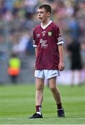 24 July 2022; Dylan McMullan, Mary Queen of Peace PS, Glenravel, Antrim, representing Galway, during the INTO Cumann na mBunscol GAA Respect Exhibition Go Games at GAA All-Ireland Senior Football Championship Final match between Kerry and Galway at Croke Park in Dublin. Photo by Piaras Ó Mídheach/Sportsfile