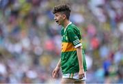 24 July 2022; Donnacha Malone, Scoil Mhuire, Glenties, Donegal, representing Kerry, during the INTO Cumann na mBunscol GAA Respect Exhibition Go Games at GAA All-Ireland Senior Football Championship Final match between Kerry and Galway at Croke Park in Dublin. Photo by Piaras Ó Mídheach/Sportsfile