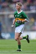 24 July 2022; Tadhg Ó hAisí, Gaelscoil Mhíchíl Cíosóg, Inis, Co. Chláir, representing Kerry, during the INTO Cumann na mBunscol GAA Respect Exhibition Go Games at GAA All-Ireland Senior Football Championship Final match between Kerry and Galway at Croke Park in Dublin. Photo by Piaras Ó Mídheach/Sportsfile