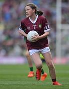 24 July 2022; Lauren de Burca, Scoil Bhride, Ranelagh, Dublin, representing Galway during the INTO Cumann na mBunscol GAA Respect Exhibition Go Games at GAA All-Ireland Senior Football Championship Final match between Kerry and Galway at Croke Park in Dublin. Photo by Brendan Moran/Sportsfile