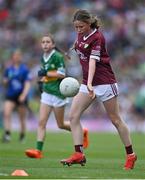 24 July 2022; Lauren de Burca, Scoil Bhride, Ranelagh, Dublin, representing Galway during the INTO Cumann na mBunscol GAA Respect Exhibition Go Games at GAA All-Ireland Senior Football Championship Final match between Kerry and Galway at Croke Park in Dublin. Photo by Brendan Moran/Sportsfile