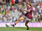 24 July 2022; Jessica Lombard, St. Pius X GNS, Terenure, Dublin, representing Galway during the INTO Cumann na mBunscol GAA Respect Exhibition Go Games at GAA All-Ireland Senior Football Championship Final match between Kerry and Galway at Croke Park in Dublin. Photo by Brendan Moran/Sportsfile