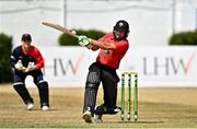 28 July 2022; Liam McCarthy of Munster Reds during the Cricket Ireland Inter-Provincial Trophy match between Munster Reds and Northern Knights at Pembroke Cricket Club in Dublin. Photo by Sam Barnes/Sportsfile