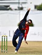 28 July 2022; Ben White of Northern Knights  during the Cricket Ireland Inter-Provincial Trophy match between Munster Reds and Northern Knights at Pembroke Cricket Club in Dublin. Photo by Sam Barnes/Sportsfile