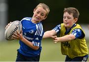 28 July 2022; Tommy Condon, left, during the Bank of Ireland Leinster Rugby Summer Camp at Kilkenny RFC in Kilkenny. Photo by Harry Murphy/Sportsfile