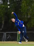 28 July 2022; Graham Kennedy of North West Warriors reacts to a delivery during the Cricket Ireland Inter-Provincial Trophy match between Leinster Lightning and North West Warriors at Pembroke Cricket Club in Dublin. Photo by Sam Barnes/Sportsfile
