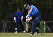 28 July 2022; Harry Tector of Leinster Lightning during the Cricket Ireland Inter-Provincial Trophy match between Leinster Lightning and North West Warriors at Pembroke Cricket Club in Dublin. Photo by Sam Barnes/Sportsfile