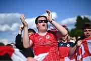 28 July 2022; Sligo Rovers supporters march to the ground before the UEFA Europa Conference League 2022/23 Second Qualifying Round First Leg match between Sligo Rovers and Motherwell at The Showgrounds in Sligo. Photo by David Fitzgerald/Sportsfile