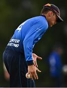 28 July 2022; Tim Tector of Leinster Lightning spills a catch during the Cricket Ireland Inter-Provincial Trophy match between Leinster Lightning and North West Warriors at Pembroke Cricket Club in Dublin. Photo by Sam Barnes/Sportsfile