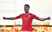 28 July 2022; Kailin Barlow of Sligo celebrates after the UEFA Europa Conference League 2022/23 Second Qualifying Round First Leg match between Sligo Rovers and Motherwell at The Showgrounds in Sligo. Photo by David Fitzgerald/Sportsfile