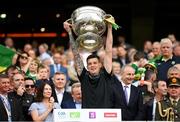 24 July 2022; Kerry sports recovery coach Sean McMahon lifts the Sam Maguire Cup after the GAA Football All-Ireland Senior Championship Final match between Kerry and Galway at Croke Park in Dublin. Photo by Stephen McCarthy/Sportsfile