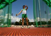 29 July 2022; Cian Crampton of Team Ireland competing in the boys discus final during day five of the 2022 European Youth Summer Olympic Festival at Banská Bystrica, Slovakia. Photo by Eóin Noonan/Sportsfile