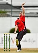 29 July 2022; Curtis Campher of Munster Reds during the Cricket Ireland Inter-Provincial Trophy match between North West Warriors and Munster Reds at Pembroke Cricket Club in Dublin. Photo by Sam Barnes/Sportsfile