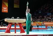 29 July 2022; Rhys McClenaghan of Northern Ireland after competing in the men's pommel horse qualification at Arena Birmingham in Birmingham, England. Photo by Paul Greenwood/Sportsfile