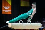 29 July 2022; Rhys McClenaghan of Northern Ireland competing in the men's pommel horse qualification at Arena Birmingham in Birmingham, England. Photo by Paul Greenwood/Sportsfile