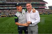 24 July 2022; Kerry manager Jack O'Connor, left, and Kerry County Board chairman Patrick O'Sullivan after the GAA Football All-Ireland Senior Championship Final match between Kerry and Galway at Croke Park in Dublin. Photo by Ramsey Cardy/Sportsfile