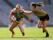 16 July 2022; Tara Needham of Mayo in action against Aoife Dillane of Kerry during the TG4 All-Ireland Ladies Football Senior Championship Semi-Final match between Kerry and Mayo at Croke Park in Dublin. Photo by Piaras Ó Mídheach/Sportsfile