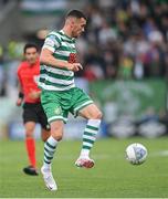 26 July 2022; Aaron Greene of Shamrock Rovers during the UEFA Champions League 2022-23 Second Qualifying Round Second Leg match between Shamrock Rovers and Ludogorets at Tallaght Stadium in Dublin. Photo by Ramsey Cardy/Sportsfile