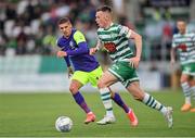 26 July 2022; Andy Lyons of Shamrock Rovers during the UEFA Champions League 2022-23 Second Qualifying Round Second Leg match between Shamrock Rovers and Ludogorets at Tallaght Stadium in Dublin. Photo by Ramsey Cardy/Sportsfile
