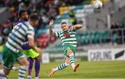 26 July 2022; Lee Grace of Shamrock Rovers during the UEFA Champions League 2022-23 Second Qualifying Round Second Leg match between Shamrock Rovers and Ludogorets at Tallaght Stadium in Dublin. Photo by Ramsey Cardy/Sportsfile