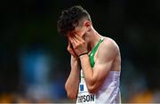 29 July 2022; Toby Thompson of Team Ireland after competing in the boys 200m final during day five of the 2022 European Youth Summer Olympic Festival at Banská Bystrica, Slovakia. Photo by Eóin Noonan/Sportsfile