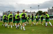 29 July 2022; Bray Wanderers players warm up before the Extra.ie FAI Cup First Round match between Bray Wanderers and Shelbourne at Carlisle Grounds in Bray, Wicklow. Photo by David Fitzgerald/Sportsfile