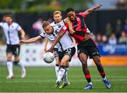 29 July 2022; Jordan Adeyemo of Longford Town in action against Keith Ward of Dundalk during the Extra.ie FAI Cup First Round match between Dundalk and Longford Town at Oriel Park in Dundalk, Louth. Photo by Ben McShane/Sportsfile