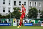 29 July 2022; Sean Boyd of Shelbourne celebrates after scoring his side's second goal during the Extra.ie FAI Cup First Round match between Bray Wanderers and Shelbourne at Carlisle Grounds in Bray, Wicklow. Photo by David Fitzgerald/Sportsfile