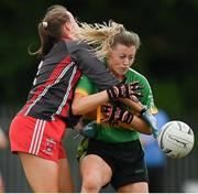 30 July 2022; Action from the Currentaccount.ie All-Ireland Senior Ladies Football Club 7-a-side match between Kilmovee Shamrocks in Mayo and Tinahely in Wicklow at Naomh Mearnóg's GAA club in Dublin. Photo by Brendan Moran/Sportsfile