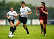 30 July 2022; Katie Murphy of Wexford & District Women’s League in action against Chelsea Nolan of Galway District League during the FAI Women's Under-19 InterLeague Cup Final match between Galway District League and Wexford & District Women's League at Leah Victoria Park in Tullamore, Offaly. Photo by Seb Daly/Sportsfile