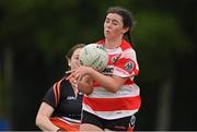 30 July 2022; Action from the Currentaccount.ie All-Ireland Intermediate Ladies Football Club 7-a-side match between Barna in Galway and Moortown St Malachy's in Tyrone at Naomh Mearnóg's GAA club in Dublin. Photo by Brendan Moran/Sportsfile