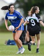 30 July 2022; Máire Ní Bhraonáin of Milltown in Galway in action against Aghadrumsee in Fermanagh during the Currentaccount.ie All-Ireland Junior Ladies Football Club 7-a-side match at Naomh Mearnóg's GAA club in Dublin. Photo by Piaras Ó Mídheach/Sportsfile