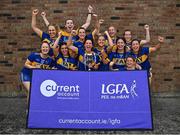 30 July 2022; Parnells from London celebrate with the cup after victory over Carrickedmond of Longford in the Currentaccount.ie All-Ireland Ladies Football Intermediate Club 7-a-side championship final at Naomh Mearnóg's GAA club in Dublin. Photo by Brendan Moran/Sportsfile