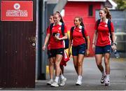 30 July 2022; Sligo Rovers players make their way into the dressing room before the SSE Airtricity Women's National League match between Sligo Rovers and Shelbourne at The Showgrounds in Sligo. Photo by Ben McShane/Sportsfile
