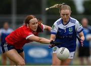 30 July 2022; Megan Coen of Fethard in action against Siobhan Divilly of Kilkerrin Clonberne during the Currentaccount.ie All-Ireland Ladies Football Senior Club 7-a-side championship final between Kilkerrin Clonberne of Galway and Fethard of Tipperary at Naomh Mearnóg's GAA club in Dublin. Photo by Brendan Moran/Sportsfile