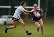 30 July 2022; Action from the Currentaccount.ie All-Ireland Ladies Football Intermediate Club 7-a-side shield final between Annaghdown of Galway and Omagh St Enda's of Tyrone at Naomh Mearnóg's GAA club in Dublin. Photo by Brendan Moran/Sportsfile