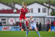 30 July 2022; Paula McGrory of Sligo Rovers in action against Leah Doyle of Shelbourne during the SSE Airtricity Women's National League match between Sligo Rovers and Shelbourne at The Showgrounds in Sligo. Photo by Ben McShane/Sportsfile