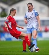 30 July 2022; Leah Doyle of Shelbourne in action against Kerri O'Hara of Sligo Rovers during the SSE Airtricity Women's National League match between Sligo Rovers and Shelbourne at The Showgrounds in Sligo. Photo by Ben McShane/Sportsfile