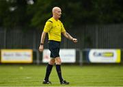 30 July 2022; Referee Ray Conlon during the FAI Women's Under-19 InterLeague Cup Final match between Galway District League and Wexford & District Women's League at Leah Victoria Park in Tullamore, Offaly. Photo by Seb Daly/Sportsfile