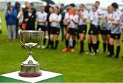 30 July 2022; A view of the trophy after the FAI Women's Under-19 InterLeague Cup Final match between Galway District League and Wexford & District Women's League at Leah Victoria Park in Tullamore, Offaly. Photo by Seb Daly/Sportsfile