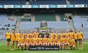 31 July 2022; The Antrim team before the TG4 All-Ireland Ladies Football Junior Championship Final match between Antrim and Fermanagh at Croke Park in Dublin. Photo by Ramsey Cardy/Sportsfile
