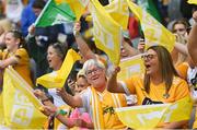 31 July 2022; Antrim supporters during the TG4 All-Ireland Ladies Football Junior Championship Final match between Antrim and Fermanagh at Croke Park in Dublin. Photo by Ramsey Cardy/Sportsfile