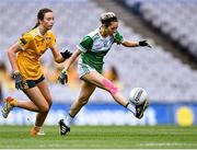 31 July 2022; Sarah Britton of Fermanagh in action against Sarah O'Neill of Antrim during the TG4 All-Ireland Ladies Football Junior Championship Final match between Antrim and Fermanagh at Croke Park in Dublin. Photo by Piaras Ó Mídheach/Sportsfile